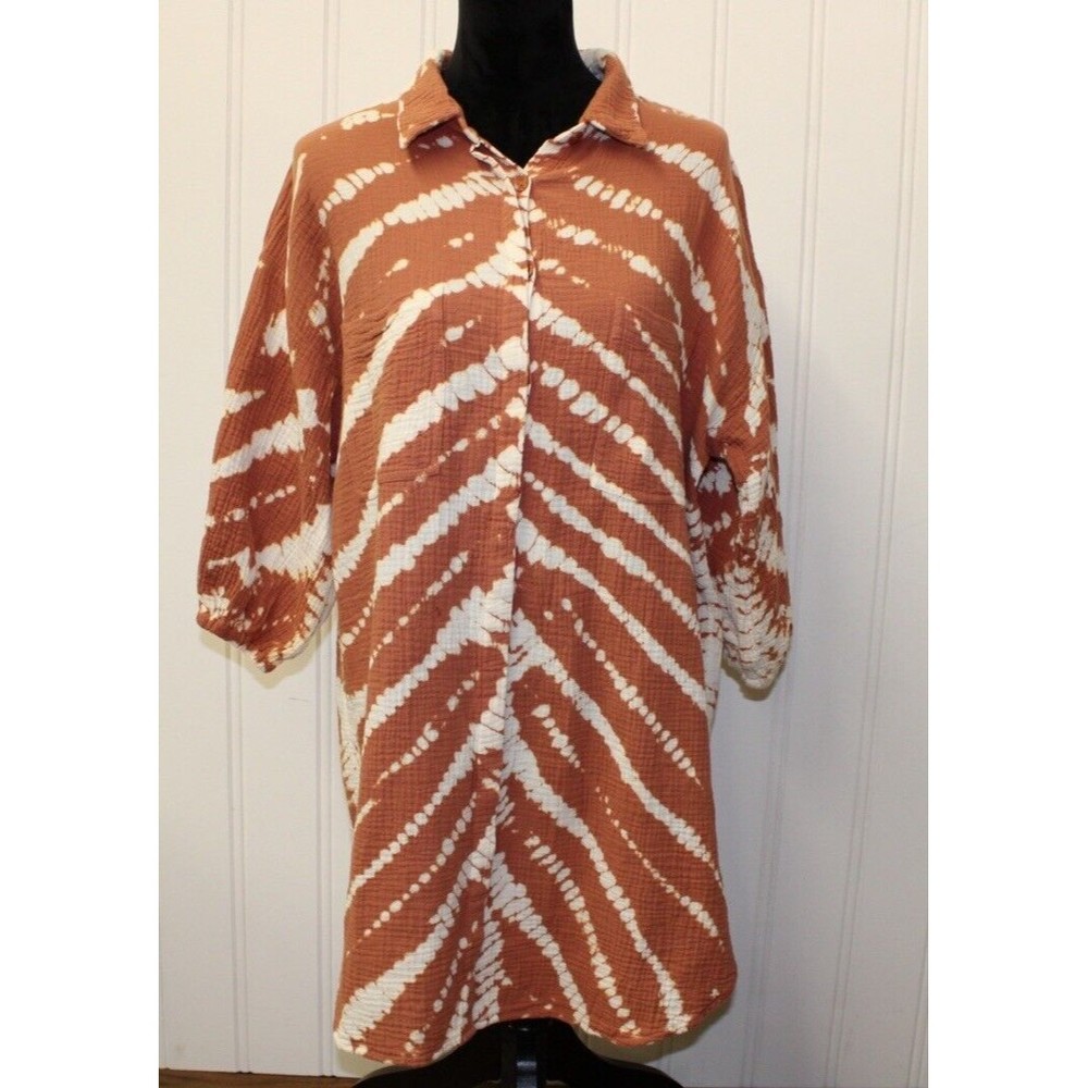YOUNG FABULOUS & BROKE Cotton‎ Sand Dollar Gauze Tunic/Dress Size Medium M